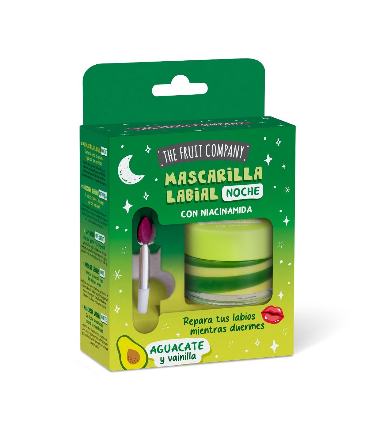 Mascarilla labial de noche con niacinamida - Aguacate y vainilla