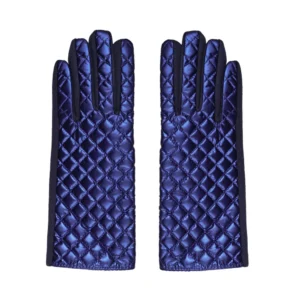 Guantes con patrón cosido Azul