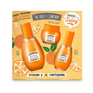 SET TRATAMIENTO FACIAL JUICY SKIN NARANJA VITAMINA C TÓNICO + CREMA + SERUM