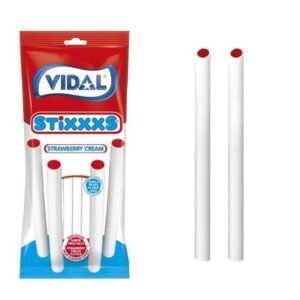 Bolsa regaliz stick fresa nata de 90 gr