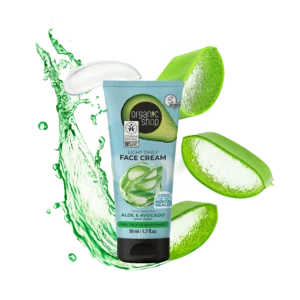 Crema facial ligera de uso diario para todo tipo de pieles con aguacate y aloe