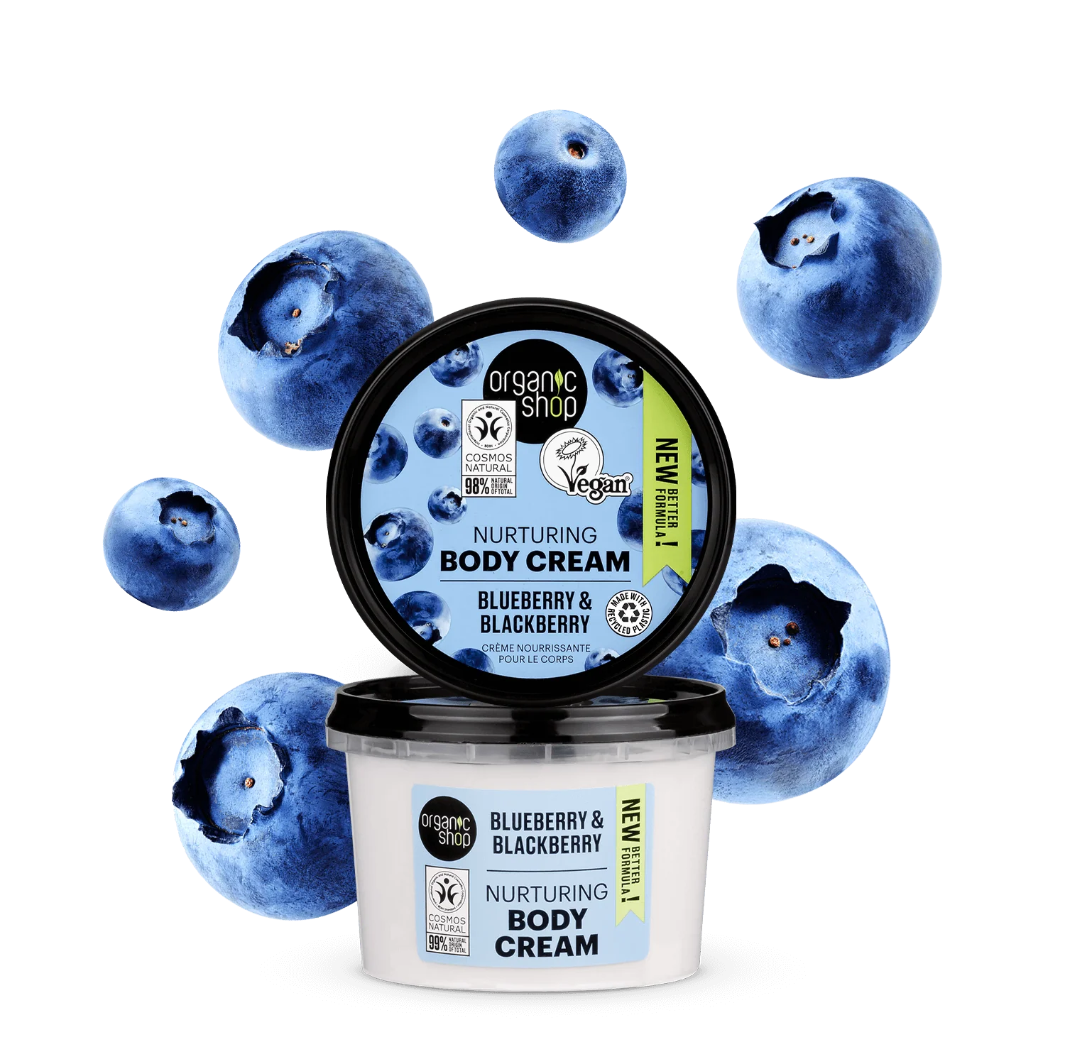 Crema corporal nutritiva de arándanos y moras