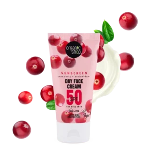 Crema facial de día con protector solar FPS 50 para piel grasa