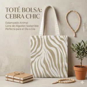 SHOPPER DE LONA CON ESTAMPADO DE CEBRA