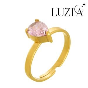 ANILLO ACERO JUSTABLE CHAPADO ORO 18K